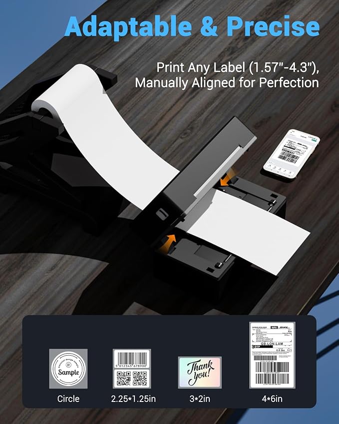 Labeer Bluetooth Thermal Shipping Label Printer, 4x6 Wireless Shipping Label Printer with Holder for Small Business, Compatible with iPhone, Android, Windows, Mac, Chromebook, USPS, Ebay, Shopify