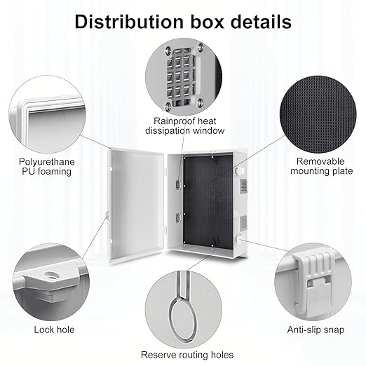 Namunanee Outdoor Electrical Junction Box, ABS Water Resistant Enclosure with Internal Mounting Panel & Hinged Cover (18.1" H* 12.6" L* 6.3" W)