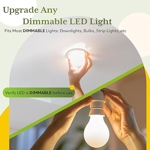 TG Digital Toggle Dimmer Light Switch for Dimmable LED, CFL and Incandescent Light Bulbs, Single Pole/ 3-Way, Wall Plate Included, UL Listed, 2 Pack, White