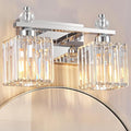 FDPBY Chrome Bathroom Vanity Lights Crystal Vanity Light Bathroom Lighting Fixtures 2 Light Modern Vanity Lighting Fixtures