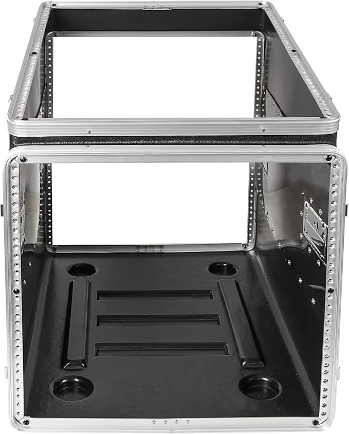 Sound Town Lightweight and Compact 10U ATA ABS Rack Case, with Slant Mixer Top, 24.5" Depth, 12U Top and 10U Side Spaces (STMR-A12X10U)