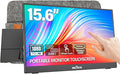 InnoView Portable Monitor Touchscreen 15.6" 1080P 10-Point Touch Screen Monitor Portable with Protective Sleeve Built-in Stand, 1200:1 HDMI USB C Travel Monitors for Laptop, PC, Phone