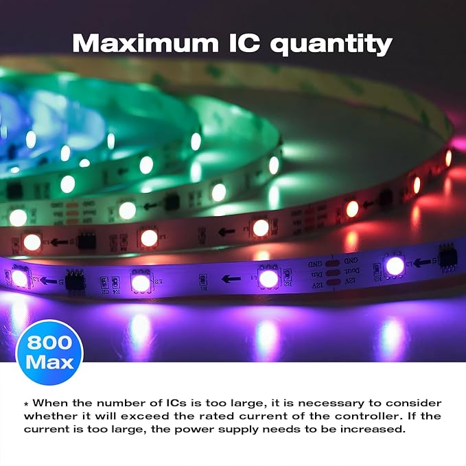 GLEDOPTO WLED Pre-Installed ESP8266 LED Strip Controller Over 100 Dynamic Lighting DIY WiFi APP Control 800 IC RGB IC for WS2812B WS2811 SK6812 TM1814 WS2813 WS2815 Addressable FCOB LED Light Strip