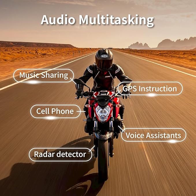 BIKECOMM Salut Motorcycle Helmet Speakers Intercom – 1000M Range Wireless Speakers - Helmet Communication System, IP67, Black