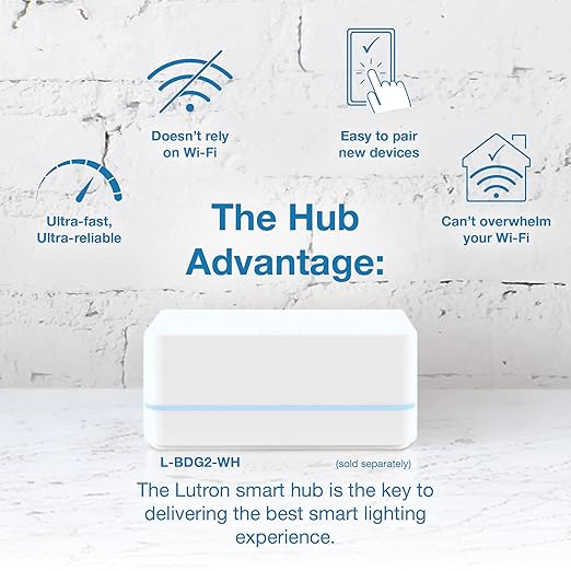 Lutron Claro Smart Light Switch w/ Wall Plate for Caseta Lighting, for LED Lights, Fans, 5 Amp, Single-Pole/3-Way, Neutral Required, DVRFW-5NS-WH-A, White