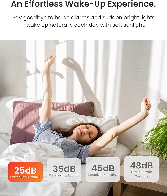 SwitchBot Smart Automatic Curtain Opener 2 Packs with Hub3 - Bluetooth Remote Control with App/Timer, High-Performance Motor, Unlimited Power, Compatible with Alexa, Google Home, HomeKit
