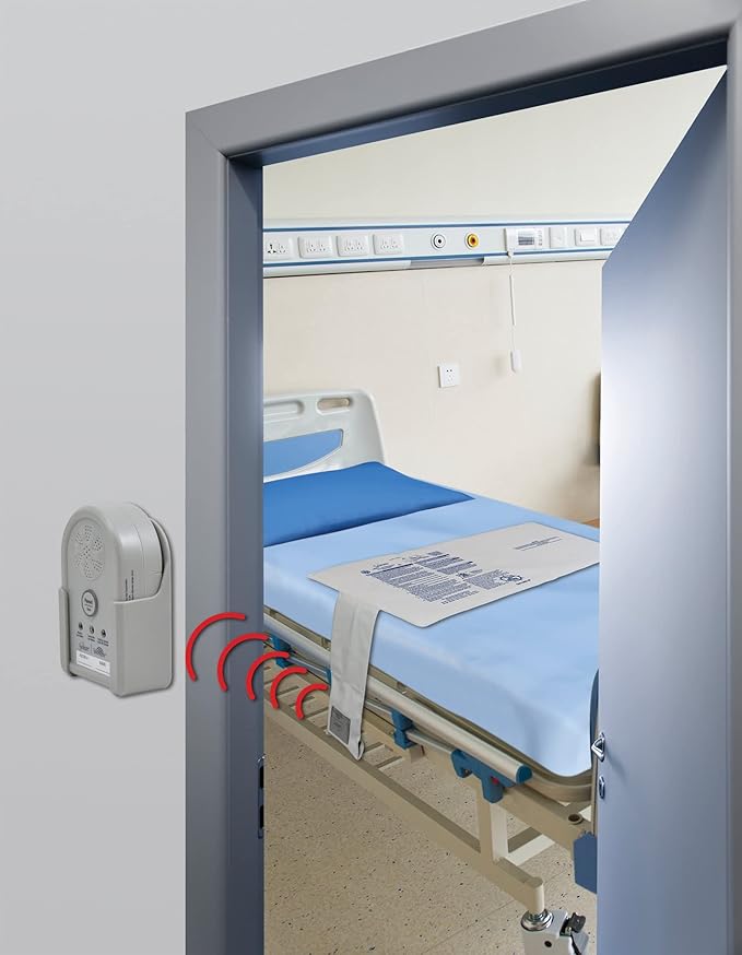 Secure Bed Alarm for Elderly Adults, Dementia Patients, Seniors - 12" x 30" Wireless Bed Sensor Pad, Alarm Monitor Pager, Power Adapter - Fall & Wandering Prevention Caregiver Alert System
