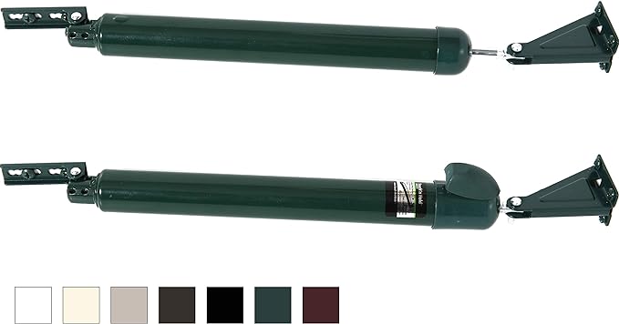 Touch 'n Hold Smooth Dual Door Closer System (Green) – Heavy-Duty - Touch-Button Hold Open Feature & Smooth Closing Motion - Storm & Security Door (Medium/Heavy Weight). New Door/Replace Old Unit
