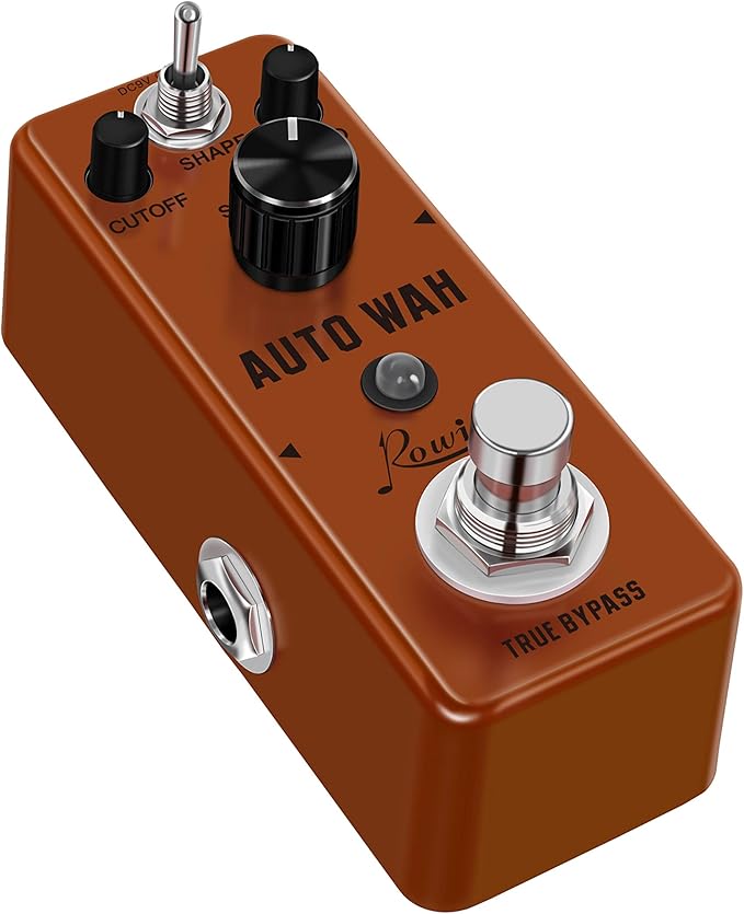 Rowin Auto Wah Guitar Effect Pedal Single Effect Mini Digital Pedal for Electric Guitar and Bass with True Bypass Switch Zinc Alloy Body LEF-3804