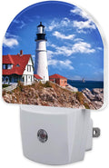 sndheke Beautiful White Lighthouse Night Light Plug into Wall, Ocean Seaside Lighthouse Dusk to Dawn Night Light Plug in,0.5w Energy Saving Sleep Friendly NightLight for Kids Boys Girls Home Decor