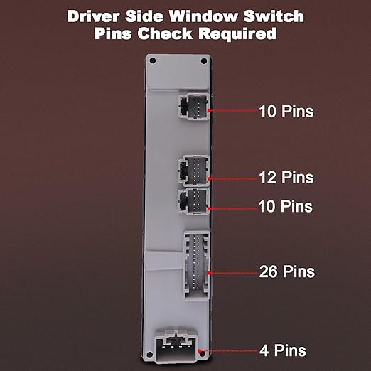 Driver Side Master Power Window Switch For Chevy Avalanche Silverado Suburban Tahoe GMC Sierra Yukon XL 1500 2500 3500 HD Classic Cadillac Escalade ESV EXT 2003 2004 2005 2006 2007 OE DWS-220 15883323