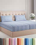 Split King Size 5 Piece Sheet Set - Comfy Breathable & Cooling Bed Sheets Set - Hotel Luxury Bedding for Women, Men, Kids, Teens, Boys & Girls - Deep Pockets & Wrinkle Free - Oeko-Tex - Blue Stripes 3