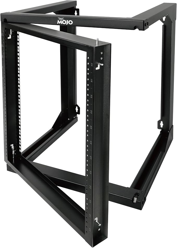 Tecmojo 12U Wall Mount Server Rack, Open Frame Network Rack for 19" Computer/AV/Data/IT/Media Equipment, 18" Depth, 16" Apart Mounting Holes, Swing Gate, Square and Tapped Holes