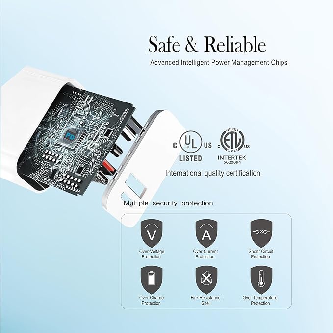 USB C Charger Block 2Pack, 20W Type C Power Adapter for Apple Watch Series 9 Fast Charging Block, PD Dual Port USB C Brick Wall Plug Compatible for iPhone 15/15 Pro Max/14/13, Pink