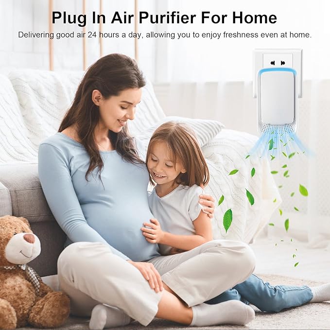 KLVEU Negative Ion Air Purifier Plug in,Ionic Air Purifiers for Home, Bedroom, Office, Mini Portable Air ionizers Quiet Air Cleaner for Home(4)