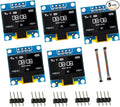 EPLZON 5 Pack 0.96 inch OLED IIC Display Module 128x64 Pixel Mini Self-Luminous Display Screen Board for Arduino Projects Raspberry Pi with Wire(White)