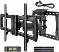 Full Motion TV Wall Mount Bracket with Power Outlet for Most 32-85 inch TV,TV Mount Dual Articulating Arms,Tilt/Swivel/Extension/Leveling,Fits 8” 12” 16" Studs,Max Vesa 600x400mm, Holds up to 132lbs