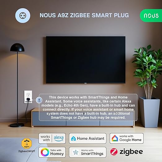 𝗭𝗶𝗴𝗕𝗲𝗲 Smart Plug, Energy Monitoring, 𝗭𝗶𝗴𝗯𝗲𝗲 𝗛𝘂𝗯 Required, ETL Certified, Compatible with Alexa, Google Home, Home Assistant, SmartThings, Remote App Control, Smart Outlet, 4 Pack