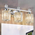 FDPBY Bathroom Vanity Lights 3-Light Chrome Modern Crystal Vanity Light Fixtures Over Mirror Crystal Bathroom Vanity Lighting Fixtures