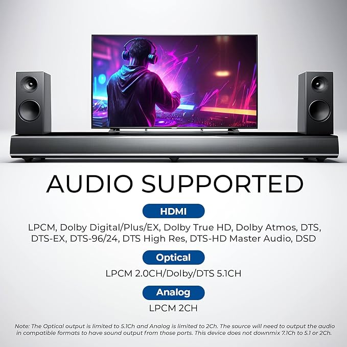 OREI 8K 8x8 HDMI Matrix Switch, Switcher with Audio Extractor UltraHD Supports Upto 4K @ 120Hz IR EDID HDCP 2.3 - Remote Control HDR10+ Dolby Vision, VRR, ALLM (BK-808)