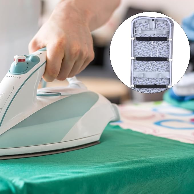 Xyembu 4Pcs Ironing Board Cover Clips Adjustable Ironing Board Pad Braces Fasteners Mini Suspenders Elastic Straps Clips for Secure and Tight Fit Corners Couch Covers Stays Bands(Black)