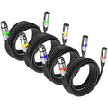 MAD OWL 4 Pack 15ft DMX Cables - Male Female XLR Connector for Microphone or Stage Lights