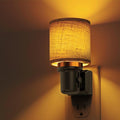 L LOHAS LED Night Lights Plug into Wall, Linen Fabric Cylinder Decor Night Light, Dusk to Dawn Sensor Vintage Nightlight, Amber Warm 0-100LM Dimmable, for Bedroom Living Room Hallway