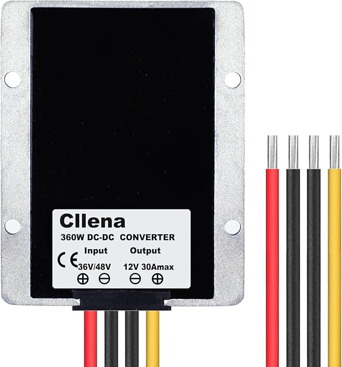Cllena 30A 360W DC DC Buck 360 Waterproof Transformer, Step Down 12V DCGregor Convverter, 36V/48V to 12V Converter