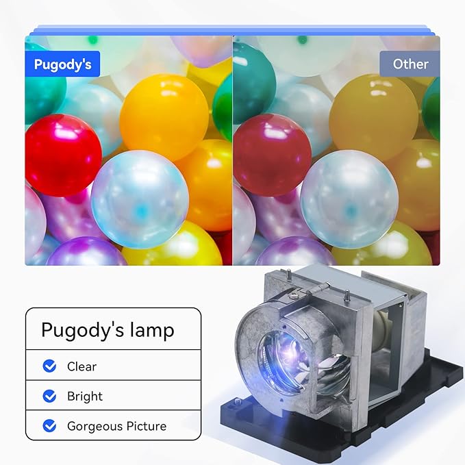 Pugody BL-FU260B NP34LP 1026952 SP.72701GC01 Replacement Projector Lamp Bulb for SMARTBOARD U100 U100W;for NEC NP-U321H U321Hi-TM U321Hi-WK U322Hi;OPTOMA EH319USTi EH320USTi GT5000 W320USTi X320USTi