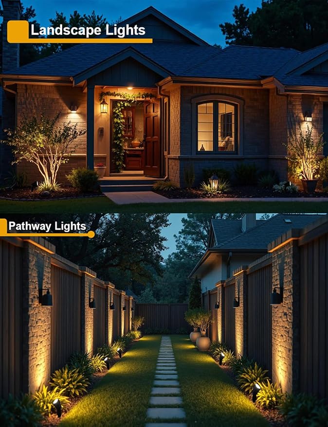 Motrackcao 20 Pack 12W Dimmable LED Landscape Lights, IP67 Waterproof Landscape Lighting with Remote 2700K-6500K Color Adjustable, 12V-24V Low Voltage Outdoor Spotlights for Garden Pathway Yard Patio