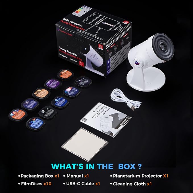 Galaxy Projector White Noise Machine Features 28 Non-Repeating Natural Soothing Sounds, 10 Realistic Star Light Nebula Scenes,Star Projector 1/2/4H Sleep Timer Therapy for Children and Adults