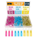 ALBO 350PCS Heat Shrink Fork Spade Connectors Kit #10 – 22-10 AWG Tinned Copper Terminals, Waterproof Wire Terminal Connector Assortment for Automotive, Marine, Speaker & Electrical Wiring