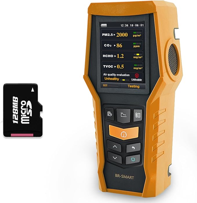 BLATN Smart Air Quality Meter Indoor 11-in-1 Air Monitor PM1.0 PM2.5 PM10 Dust TVOC VOC Detector HCHO Tester with Data Record for Home Office (126S)