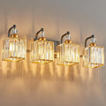 BBLLWJ Black and Gold Bathroom Lights Fixture 4-Light Bathroom Light Gold Brushed Brass Finish Crystal Vanity Light Fixtures Modern Bathroom Light Fixtures Over Mirror