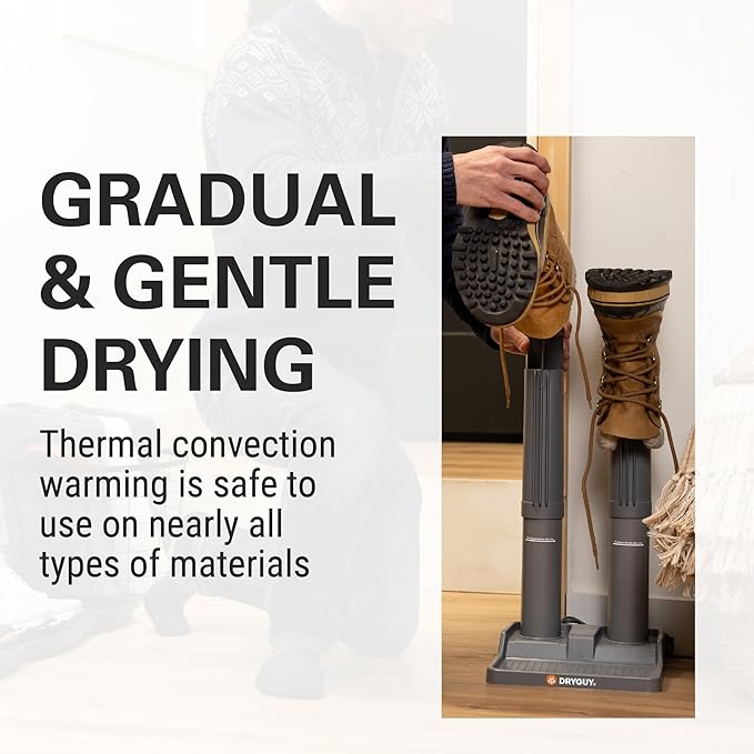 DryGuy Shoe, Boot, Garment & Gear Electric Dryer, Quick Drying for Ski, Work, Sports Equipment – Energy Efficient, Odor Eliminating Design, Home or Garage Use,2 Port, Silent Heat