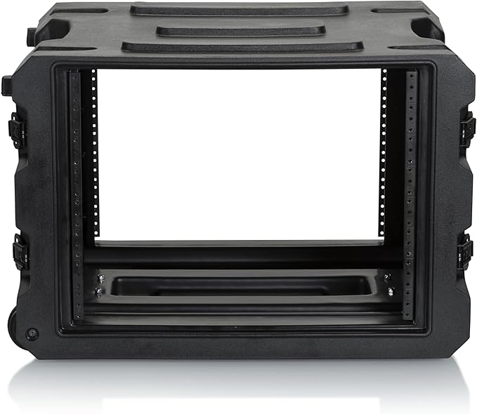 Gator Cases Pro Series 19" Depth 8U Rolling Rack Case with Recessed Wheels, Black
