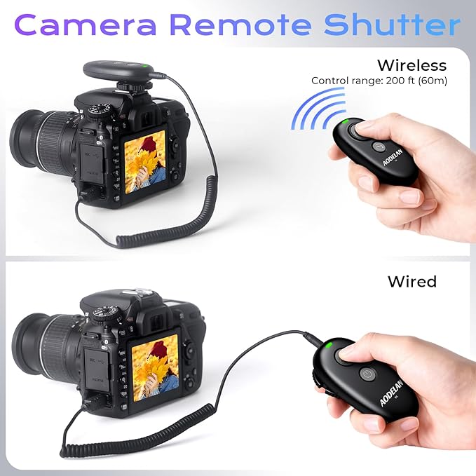 Upgraded USB-C Rechargeable Wireless Camera Remote Control Shutter Release – Compatible with Nikon D750, D5300, D5600, D7200, D7500, Z6, Z7, Z9, D800, D850, Coolpix P1000