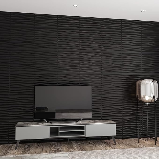 Art3d PVC Wave Panels for Interior Wall Decor, Antique Copper Textured 3D Wall Tiles, 19.7" x 19.7" (12-Pack)