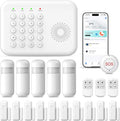 PGST Home Security Alarm System,Smart Home Alarm System with Door/Motion Sensors,GSM 4G/Tuya APP Alerts,Compatible with Alexa and Google Assiatant for Home,Villa,Kids Safety