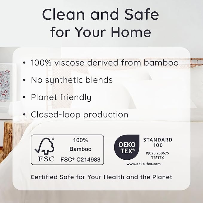 Bambaw 100% Viscose Derived from Bamboo Sheets California King Size Set – 4pcs Super Soft Bedding Set, Cooling Bed Sheet, Hotel Luxury Bed Sheets Set, Deep Pockets Fits Up to 16'' Mattresses (Ivory)