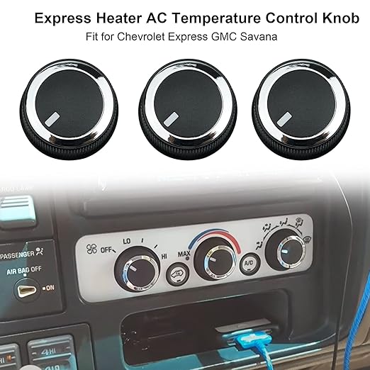 84141127 AC Temperature Control Knob Fit for Chevrolet Express 2008-2021, Fit for GMC Savana 2008-2017, 84793085 3pcs