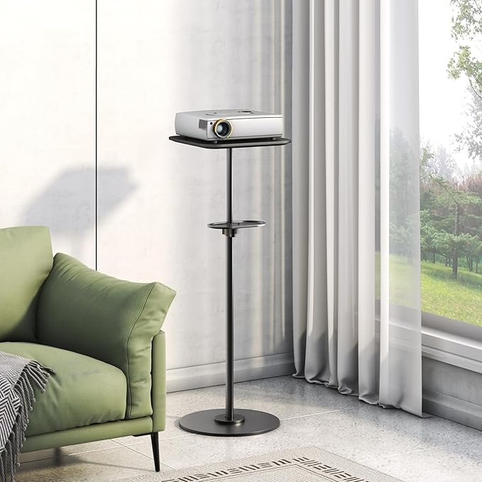 PUTORSEN Heavy-Duty Projector Stand – Height Adjustable Floor Projector Stand，Extends 27.6" to 47.2",13.2lbs Capacity, Compatible with Projectors, Cameras, for Home, Office, and Outdoor Use