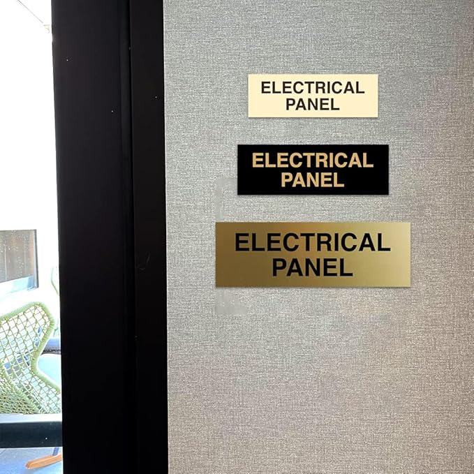 All Quality Basic Electrical Panel Sign - Fire Regulation Safety Compliance Sign - White - Small (1 Pack)