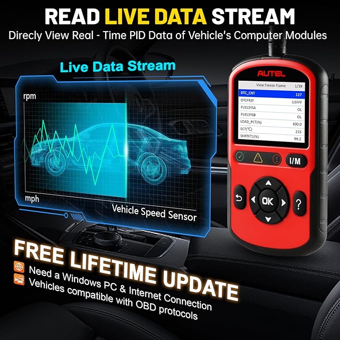 Autel OBD2 Scanner AutoLink AL549(Upgraded Ver. of AL519)Code Reader with AutoVin, Read/Erase DTCs for ABS, Universal Car Battery Test,OBDII Scan with Live Data,Check Engine Fault OBD2 Diagnostic Tool