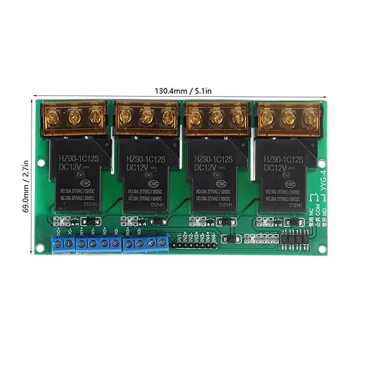 30A 4 Channel Relay Module Expansion Board for DSP AVR ARM (12VDC)