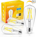 Hizashi E26 Edison Bulb 60 Watt LED, 4000K Dimmable Light Bulbs, ST19 Vintage Light Bulbs Cool White, 95+CRI, UL Listed,700 Lumens 6W E26 Medium Base, Clear Glass, Pack of 3