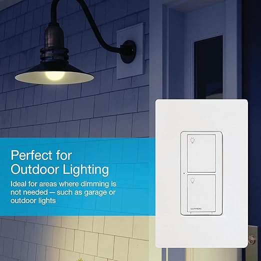 Lutron Caseta Original Smart Light Switch (Lutron Smart Hub Required), for Home, LED, and Fans, 6 Amp, Single-Pole/3-Way, Neutral Required, PD-6ANS-LA-2-Pack, Light Almond, 2 Pack