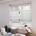 LEXEN Smart Top Down Bottom Up Honeycomb Shades - WiFi Enabled Motorized Cellular Blinds Compatible with Alexa/Google Home Double Cellular Fabric Light Filtering Insulated Custom Sizes-White