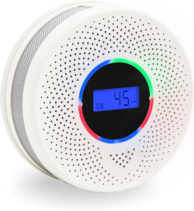 Kesymo 1Pack Upgraded Interlinked Smoke Carbon Monoxide Detector, Battery Powered&Wireless Interconnected Smoke and CO Alarm, Transmission Range of Over 820 ft (Includes Battery)