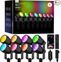 APPECK Low Voltage Landscape Lights, Smart RGBW Color Changing Landscape Lighting with APP Control, IP65 Waterproof Outdoor Spotlights for Garden Yard Outside Decoration, 8 Pack
